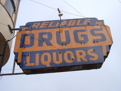 Image of Reliable Drugs Liquors Sign